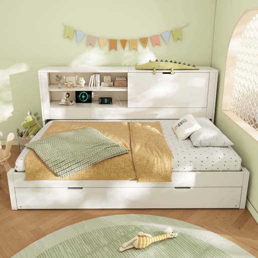 Cama gavetão de madeira maciça 90x200 cm,branco