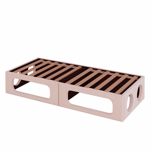 Sofá-cama estofado 180x200 - multifuncional 2 em 1, com cama para animais de estimação, tecido de veludo, base de colchão e encosto - rosa