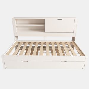 Sofá-cama individual 90x200 - com cama extra, arrumação, USBUSB-C, branco