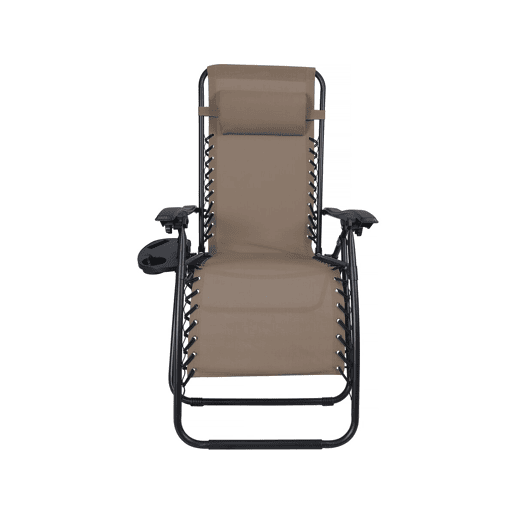 Conjunto de 2 cadeirões de jardim reclináveis de gravidade zero Sintra - Taupe
