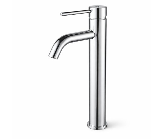 Grifo de lavabo alto sobre encimera mezclador de baño cromado verti