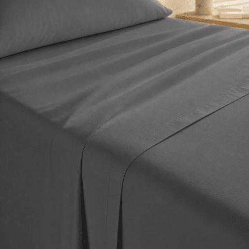 Jogo de Lençóis Cinza Scuro Cama de 180cm 144 Fios Donegal Collections