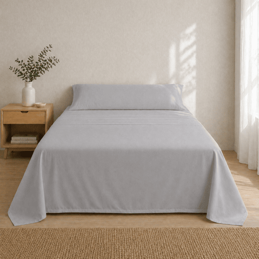 Jogo de Lençóis Cinza Claro Cama de 180cm 144 Fios Donegal Collections
