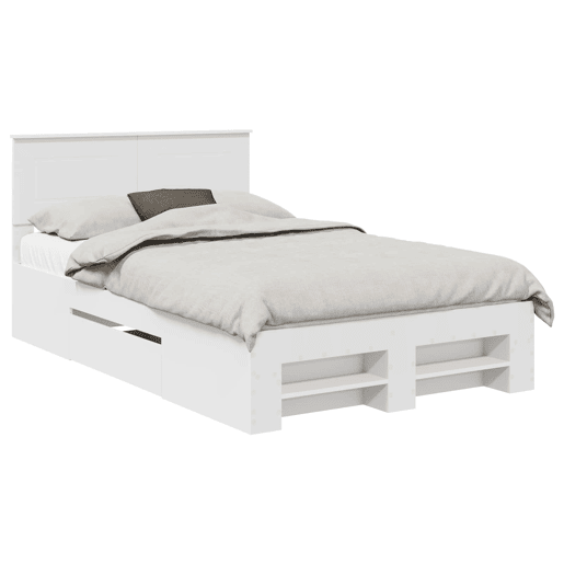 Estrutura De Cama De Casal Simple - Branco 137 x 203 cm Madeira processada