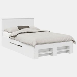 Estrutura De Cama De Casal Simple - Branco 137 x 203 cm Madeira processada
