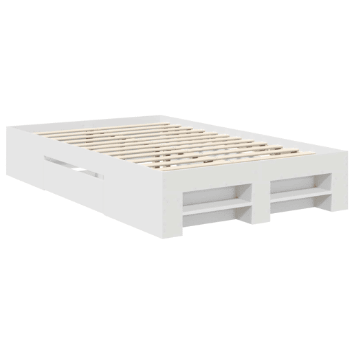 Estrutura De Cama De Casal Simple - Branco 137 x 203 cm Madeira processada