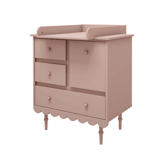 Cómoda 3 gavetas 1 porta Wood Luck Babushka Rosa