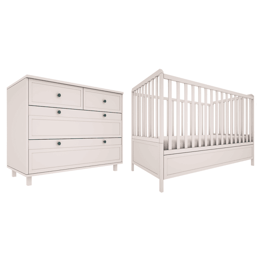 Berço evolutivo 70x140 e cómoda 4 gavetas Wood Luck Gabriel Cachemira