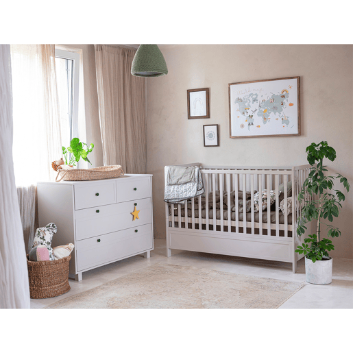 Berço evolutivo 70x140 e cómoda 4 gavetas Wood Luck Gabriel Cachemira