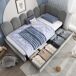 Cama individual de terciopelo Cama individual de terciopelo Gris