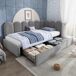 Cama individual de terciopelo Cama individual de terciopelo Gris
