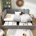 Cama individual de terciopelo Cama individual de terciopelo Gris