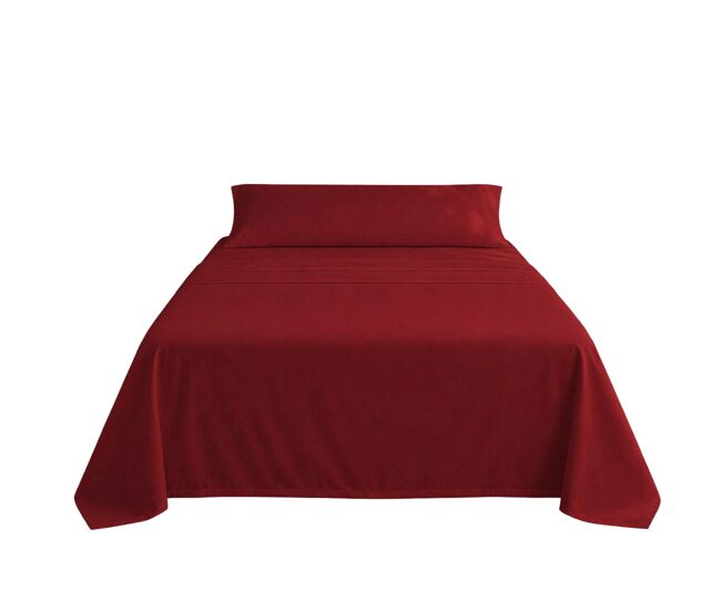 Juego de sábanas liso granate cama 90cm 144 hilos donegal collections
