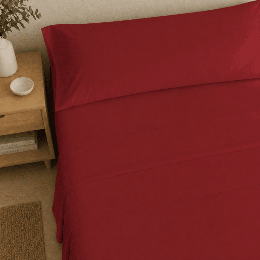 Jogo de Lençóis Bordô Cama de 90cm 144 Fios Donegal Collections