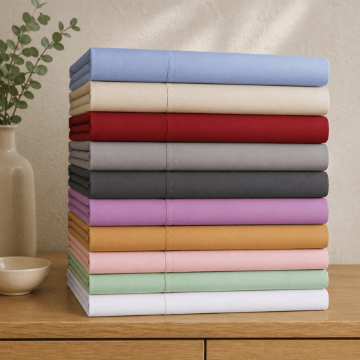 Jogo de Lençóis Bordô Cama de 90cm 144 Fios Donegal Collections