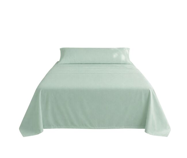 Juego de sábanas liso aguamarina cama 135cm 144 hilos donegal collections