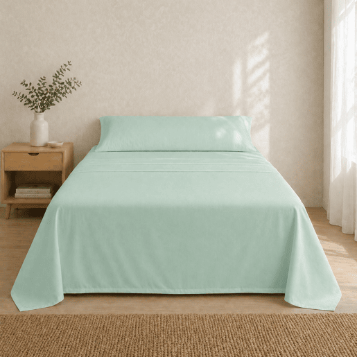 Jogo de Lençóis Turquesa Cama de 135cm 144 Fios Donegal Collections