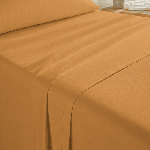 Jogo de Lençóis Ocre Cama de 150cm 144 Fios Donegal Collections