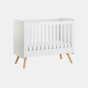 Cama de grades Vox Vintage Branco e Madeira 60x120 incluindo base de ripas