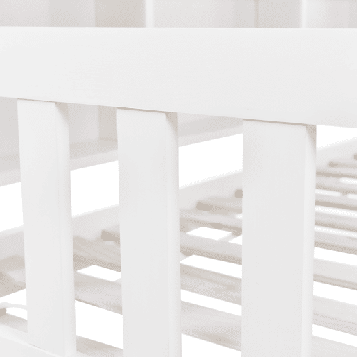 Cama tipo casa 90x200 cm - Estante multifuncional, gavetas grandes, design de chaminé - Branco