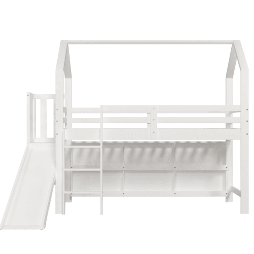 Cama de criança,cama alta de madeira maciça 90x200 cm,branco