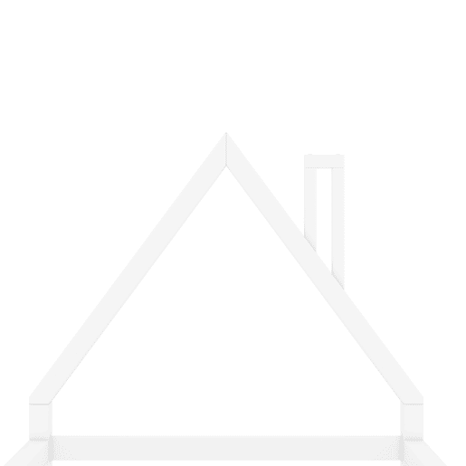 Cama infantil 90x200 cm - Cama plana em forma de casa, madeira maciça de pinho, design simples - Branco