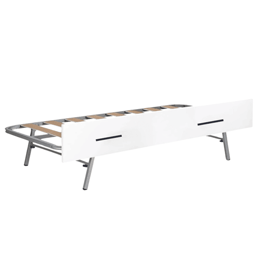 Cama auxiliar Lopa 90x190 cm com estrutura inferior retrátil em carvalho cambriano e branco