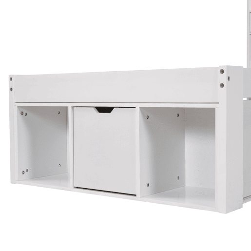 Cama individual 90x200 - com USB, gavetas e armário, multifuncional, grande capacidade de armazenamento - branco