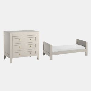Berço evolutivo Vox Milenne Cachemire 70x140 e cómoda de 3 gavetas