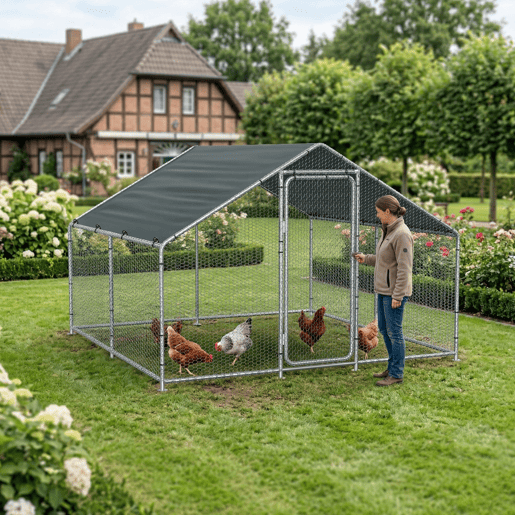 Gaiola de exterior Wels Voladero - 3 x 3 x 2 m - Prata e verde escuro pro.tec