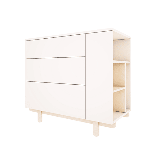 Cómoda 3 gavetas Wood Luck Romy Branco