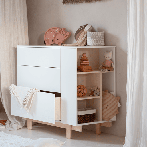 Cómoda 3 gavetas Wood Luck Romy Branco