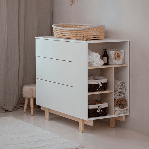 Cómoda 3 gavetas Wood Luck Romy Branco