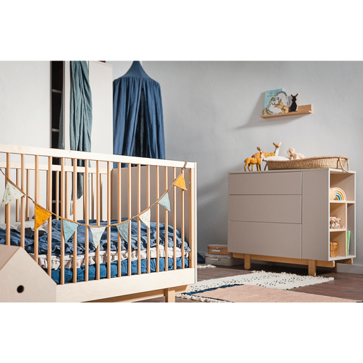 Berço evolutivo 70x140 e cómoda 3 gavetas Wood Luck Romy Cachemira