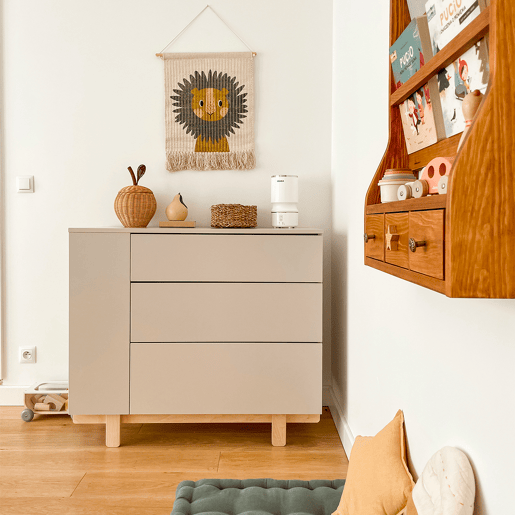 Berço evolutivo 70x140 e cómoda 3 gavetas Wood Luck Romy Cachemira