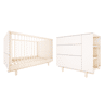 Berço evolutivo 70x140 Cómoda 3 gavetas Wood Luck Romy Branco