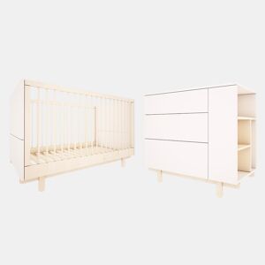 Berço evolutivo 70x140 Cómoda 3 gavetas Wood Luck Romy Branco