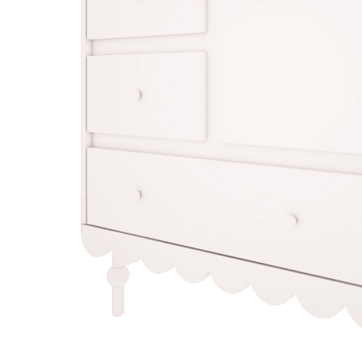 Cómoda 3 gavetas 1 porta Wood Luck Babushka Branco