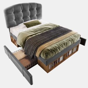 Cama de solteiro de veludo 90x200 cm,cinza