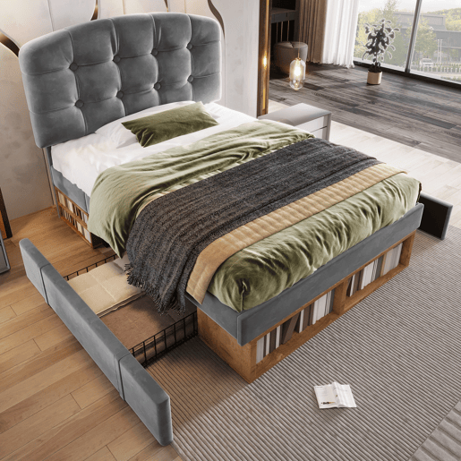 Cama de solteiro de veludo 90x200 cm,cinza
