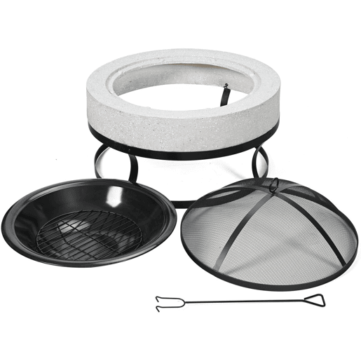 Braseiro de pedra Torro - 70 x 70 x 49 cm - Branco
