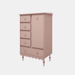 Cómoda 5 gavetas 1 porta Wood Luck Babushka Rosa