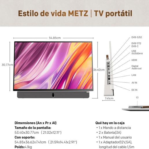Metz Smart TV 24MPE7000Z 24 FHD WiFi DVB-T2 branco preto