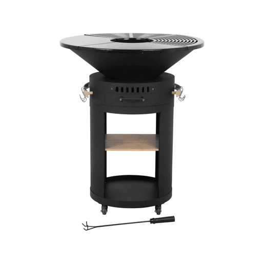 Braseiro Cesar premium para churrasco a carvão e a lenha - Ø 81 cm - Preto