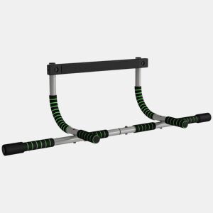 HOMCOM Barra de Pull-Up Multifuncional de Parede com Pegas Antiderrapantes, Suporta até 110 kg, Ideal para Exercícios e Treino em Casa, Preto e Verde