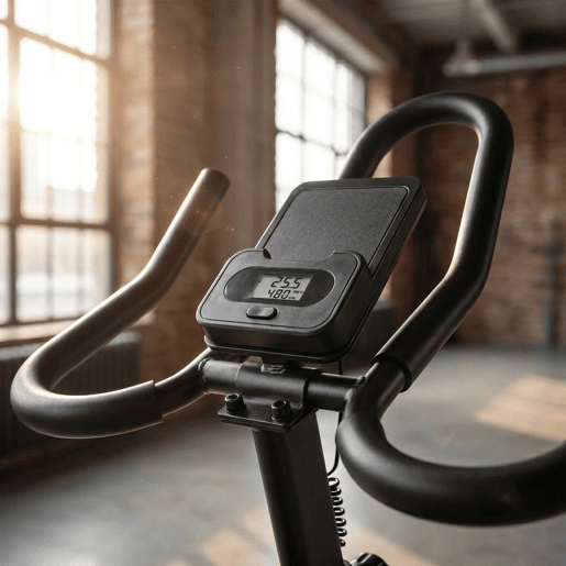 SPORTNOW Bicicleta Estática para Casa com Resistência Magnética APP Bluetooth Bicicleta Silenciosa com Ecrã LCD, Volante Assento e Guiador Ajustáveis Rodas, Suporte para Telemóvel Porta-garrafa