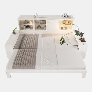 Sofá-cama individual conversível 90x200 cm de mdf,branco