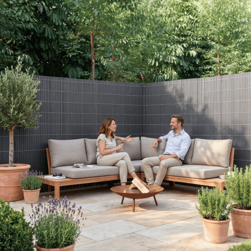 Tapete de privacidade para jardim Cefalu PVC 120x400cm 19 mm Antracite casa.pro