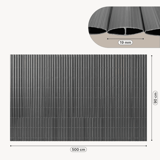 Tapete de privacidade para jardim Cefalu PVC 90x500cm 19 mm Antracite casa.pro