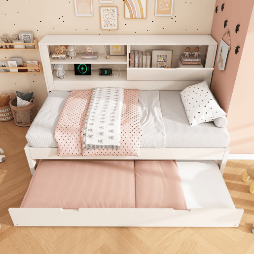 Cama gavetão de madeira maciça 90x190 cm,branco